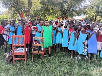 Group photo after menstrual hygen training at kirembe PS